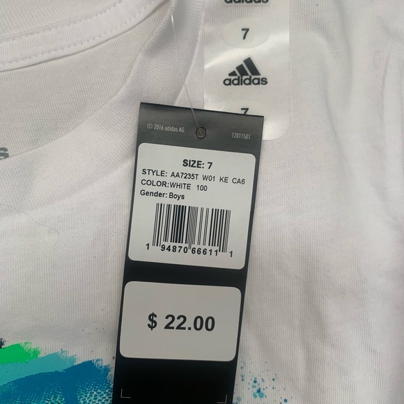 Adidas Boys Long Sleeve Shirt Size 7 - Picture 3 of 3